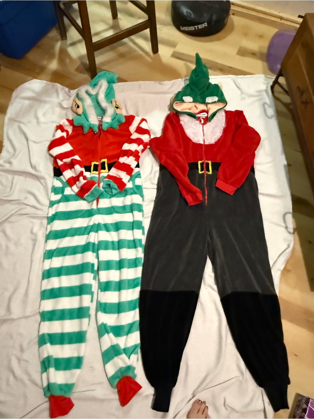 Adult Elf & Santa Costume Onesie